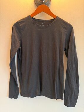 Everlane Organic Cotton Long Sleeve Crewneck Tee Black Medium